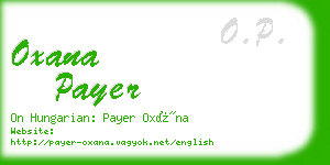 oxana payer business card